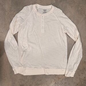 Vince Cream Long Sleeve Henley Top